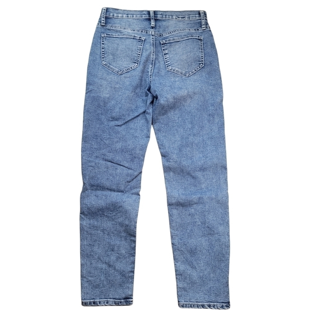 Junior's SO High Rise Distressed Mom Jeans in Medium Acid Deconstructed - Picture 8 of 10